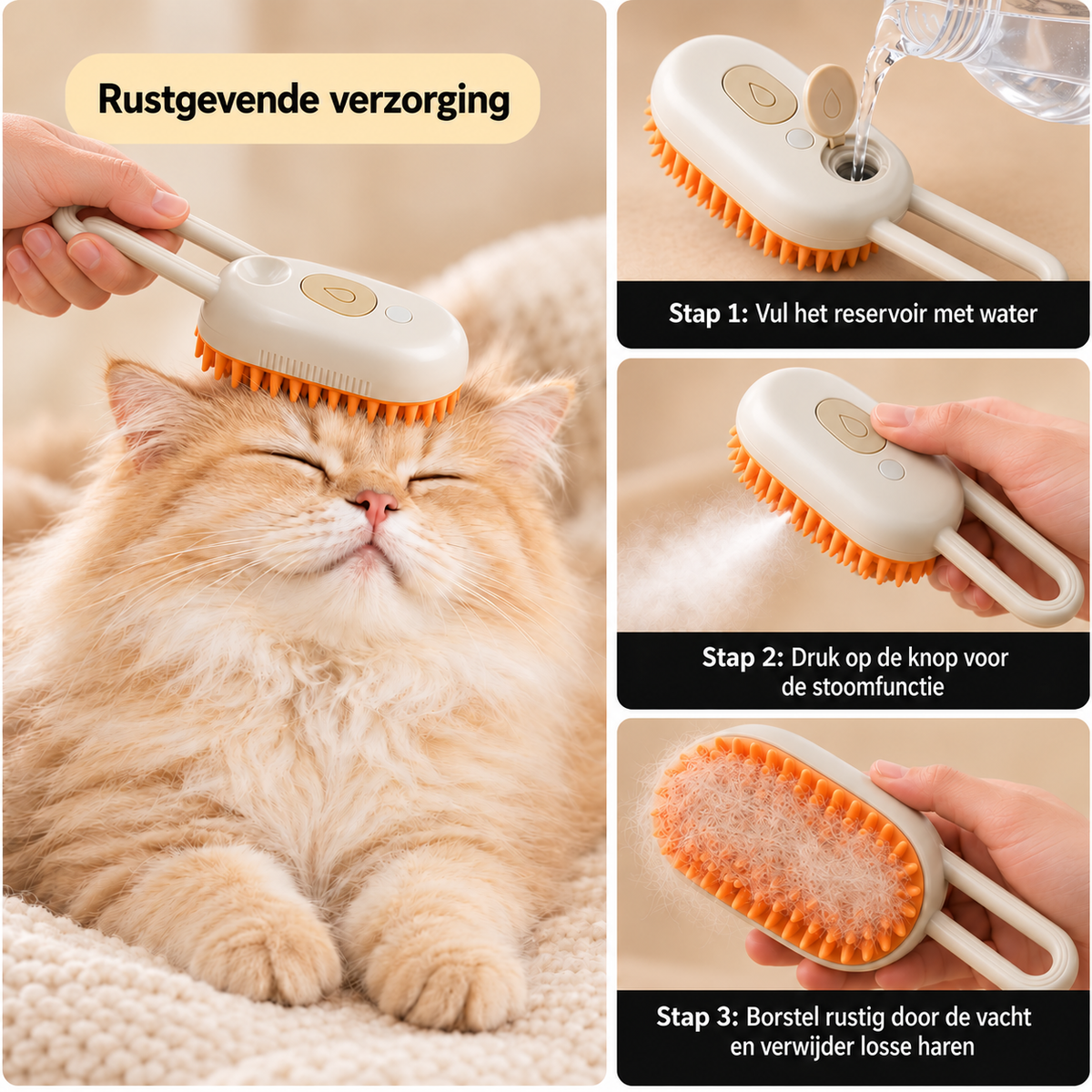 VachtCare™ | Elektrische Stoomborstel voor Honden & Katten