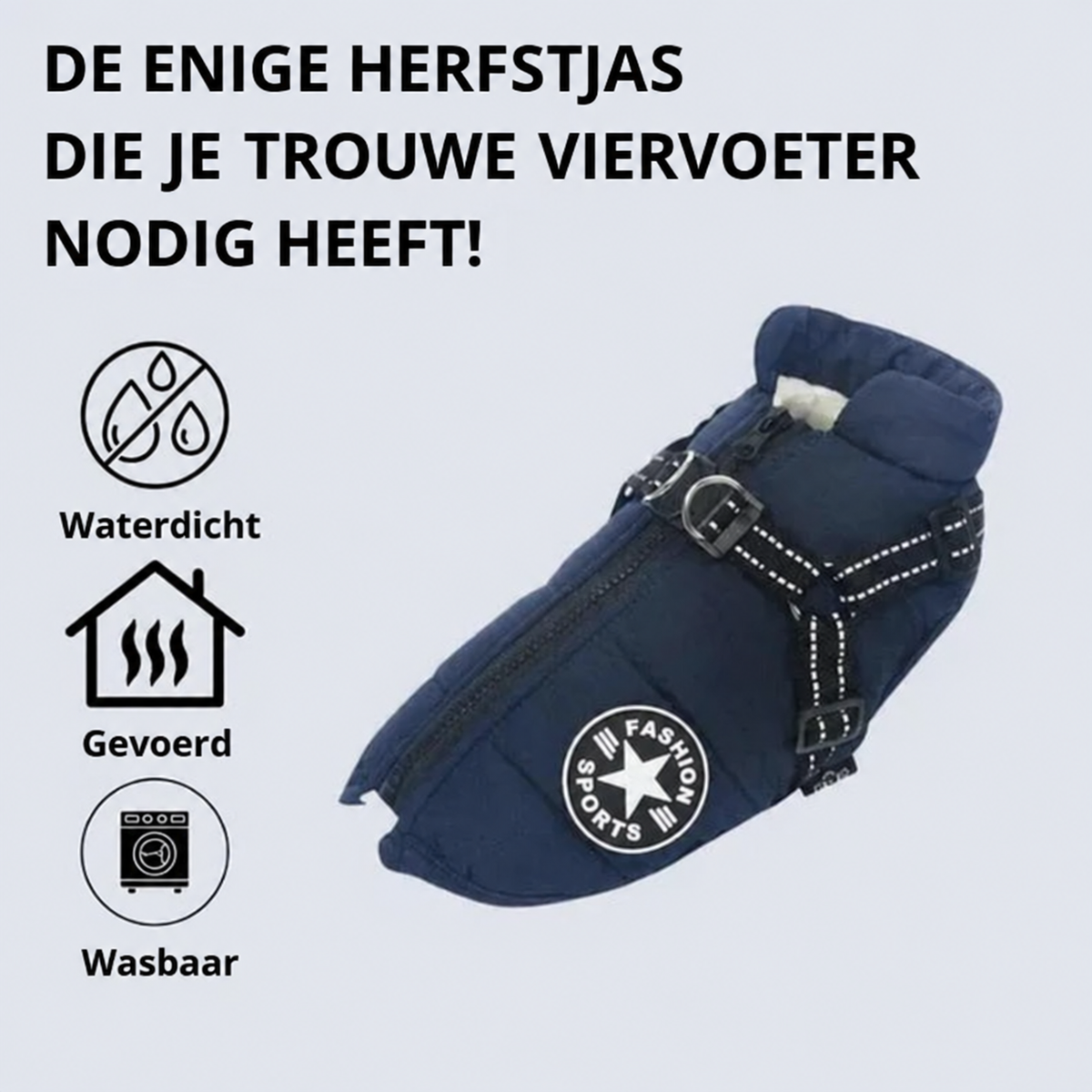 FluffyFit™ | Warme hondenjas met ingebouwd harnas