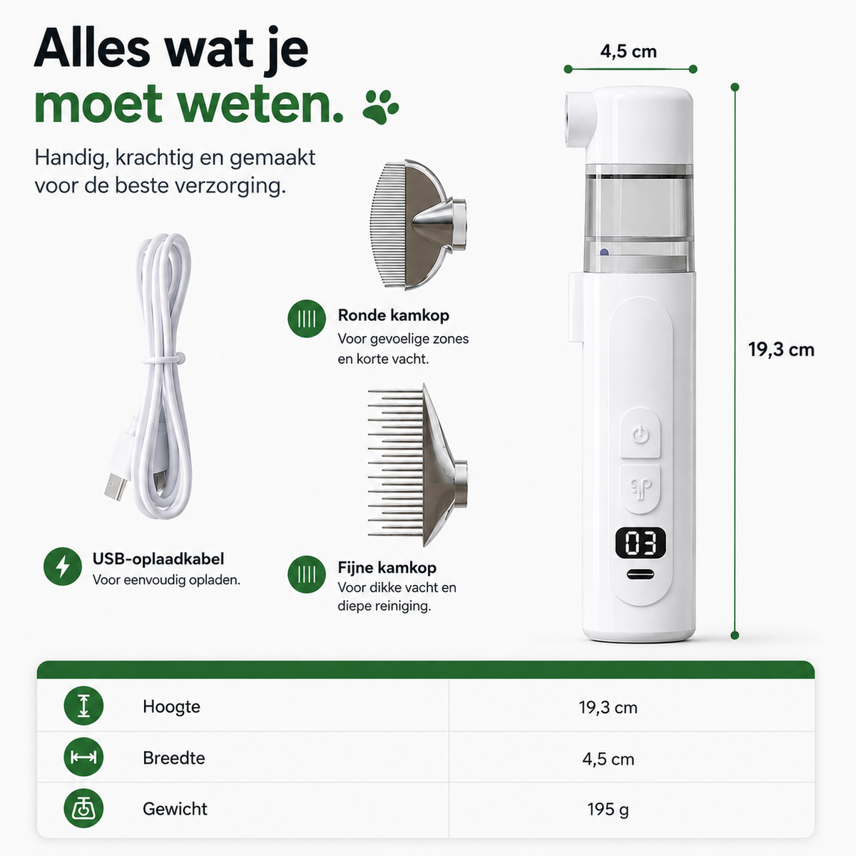 VlooienVanger Pro™ 2-in-1 Kam voor Vlooien & Teken