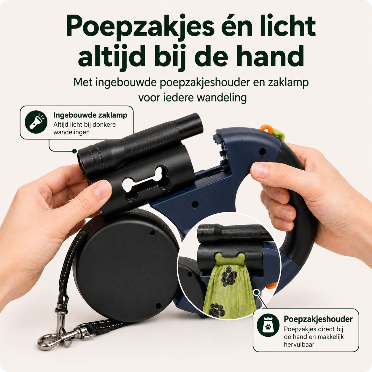 DuoWalk™ Wandel met twee honden vanuit één hand.