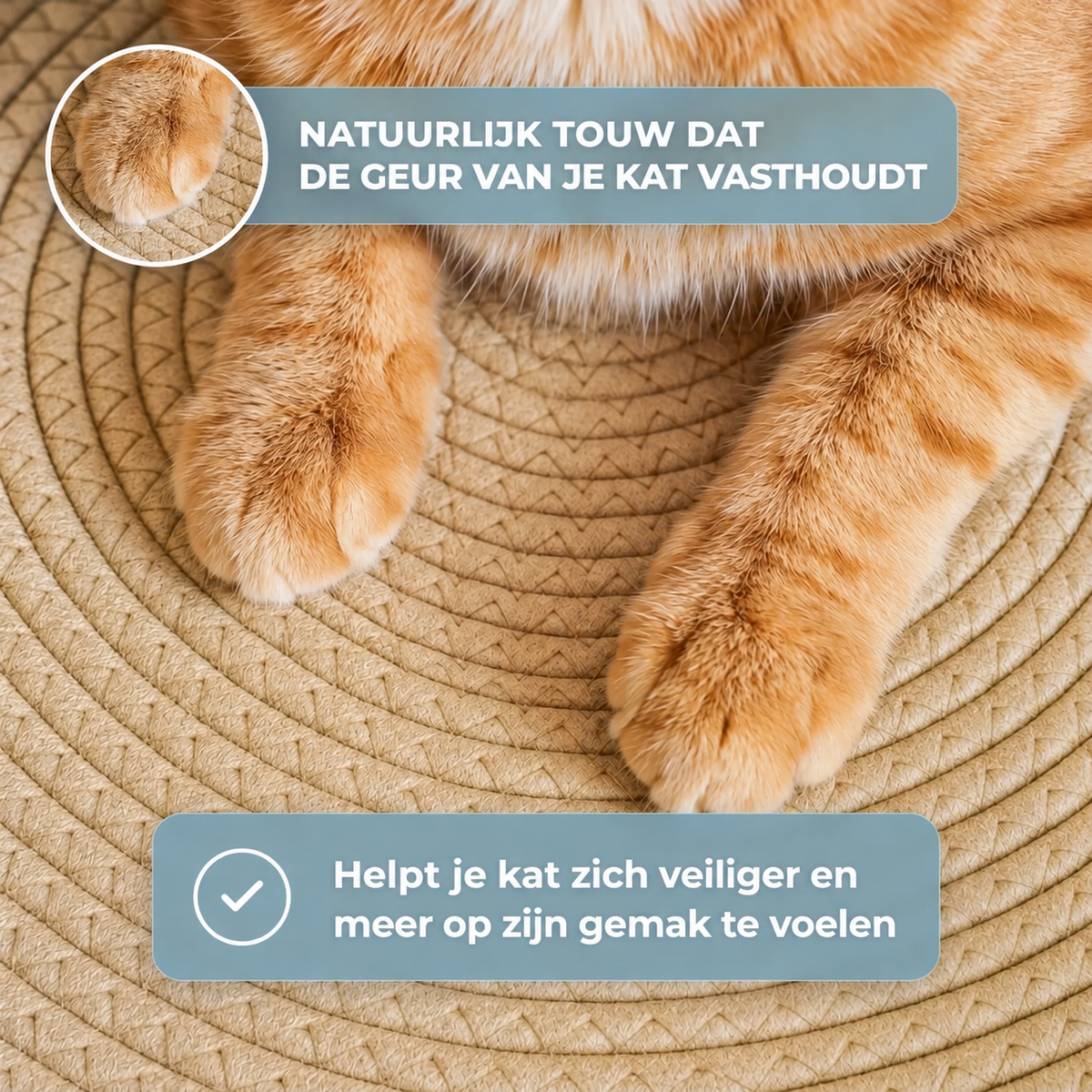 KattenNest™ – Natuurlijke Gevlochten Kattenmand