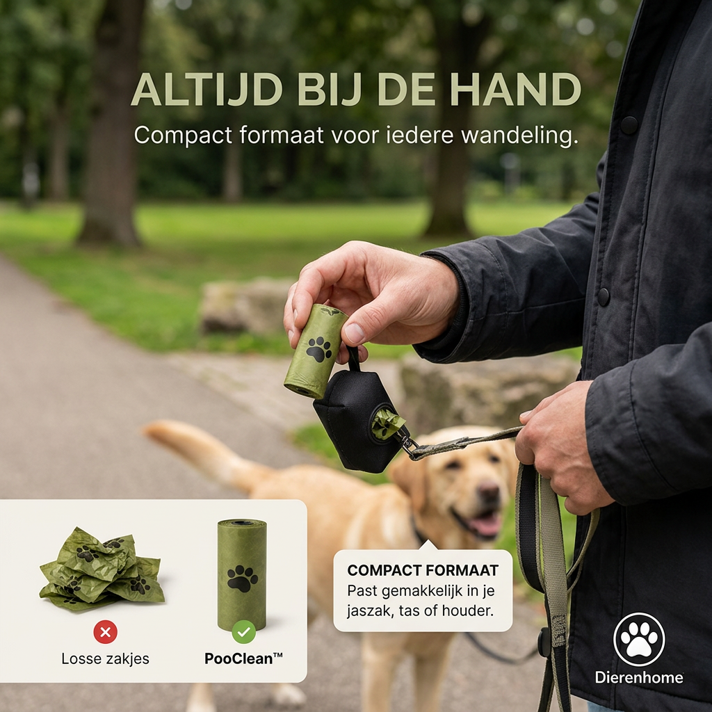 Dierenhome PooClean™ Biologisch Afbreekbare Poepzakjes (10 rollen / 150 zakjes)