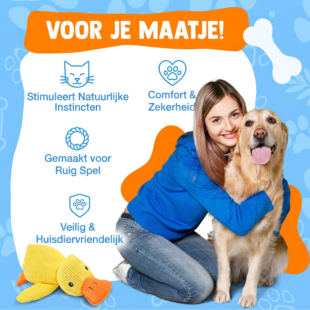 QuackBuddy™ | Kalmerende Eendenknuffel voor Honden