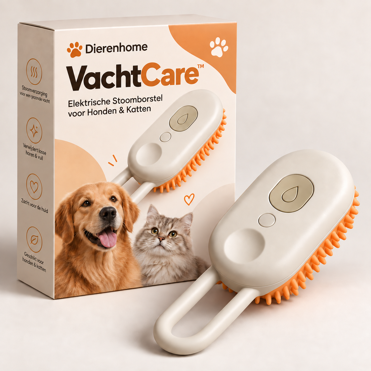 VachtCare™ | Elektrische Stoomborstel voor Honden & Katten