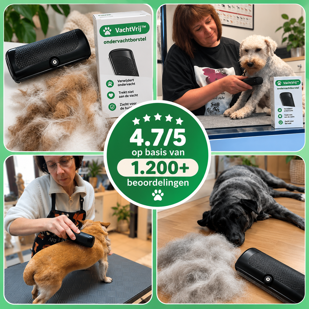 VachtVrij™ — Ondervachtborstel voor honden
