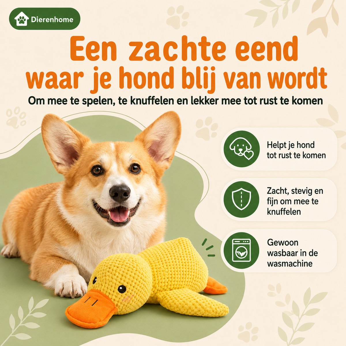 QuackBuddy™ | Kalmerende Eendenknuffel voor Honden