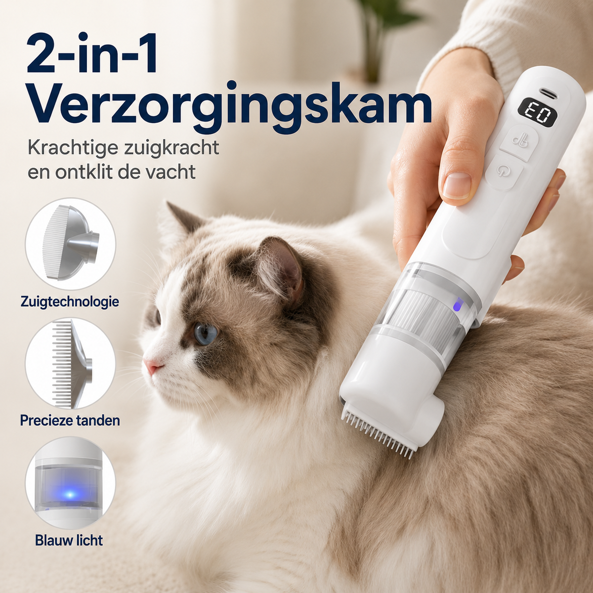VlooienVanger Pro™  2-in-1 Kam voor Vlooien & Teken