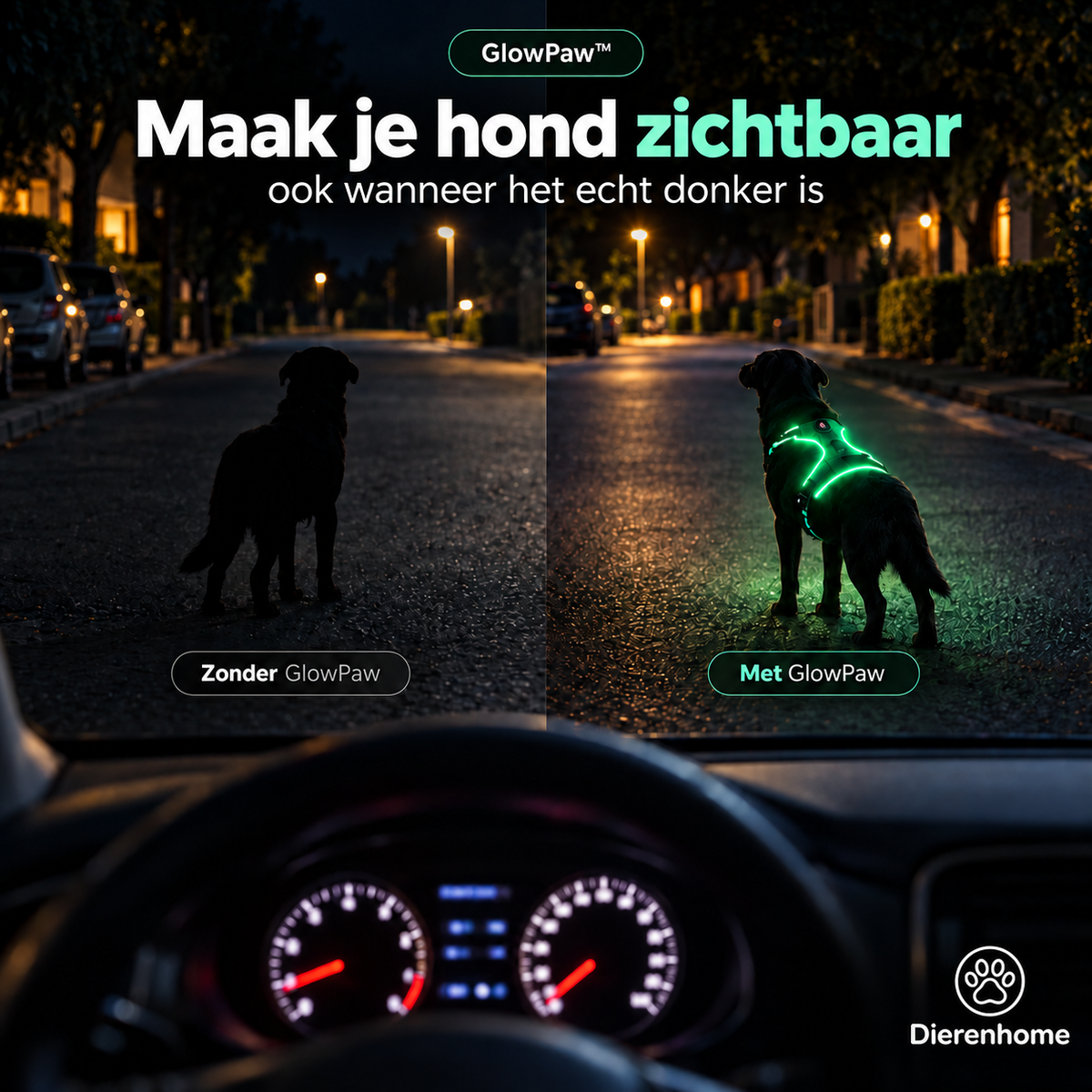 GlowPaw™ | Verlicht LED Hondenharnas