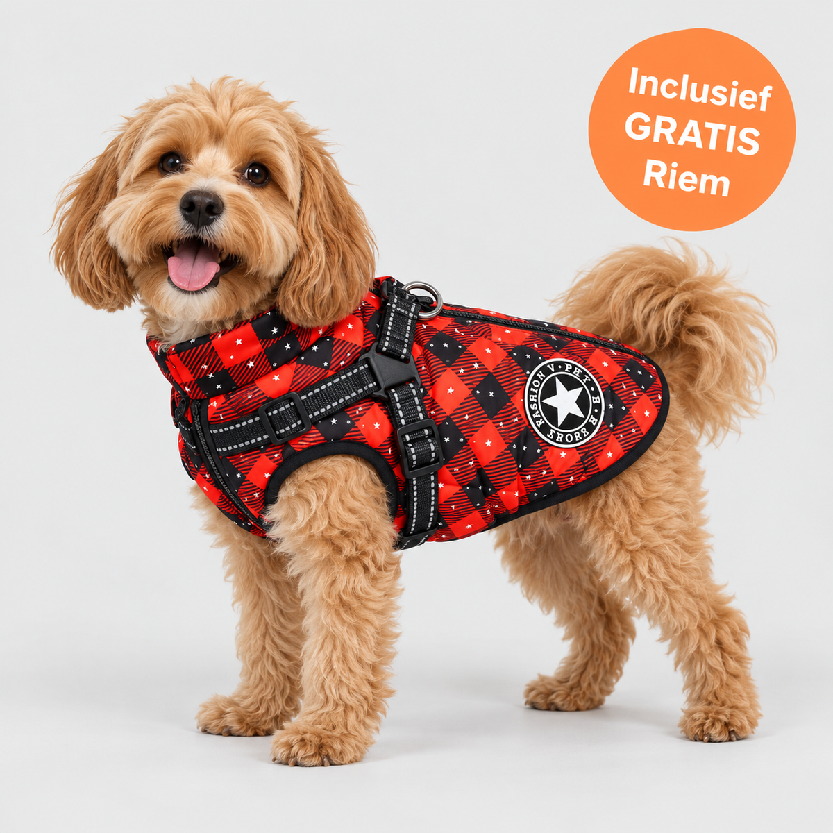 FluffyFit™ | Warme hondenjas met ingebouwd harnas