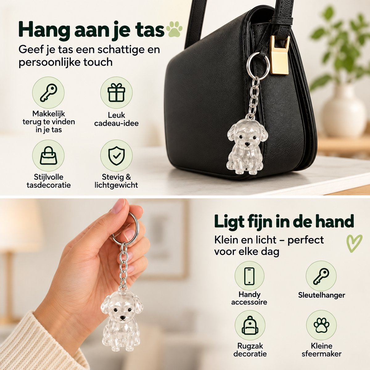 Hondenhaar Sleutelhanger – Altijd Dichtbij