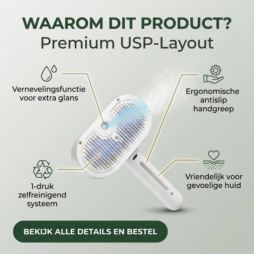 Dierenhome™ Professionele Vachtverzorgings Borstel