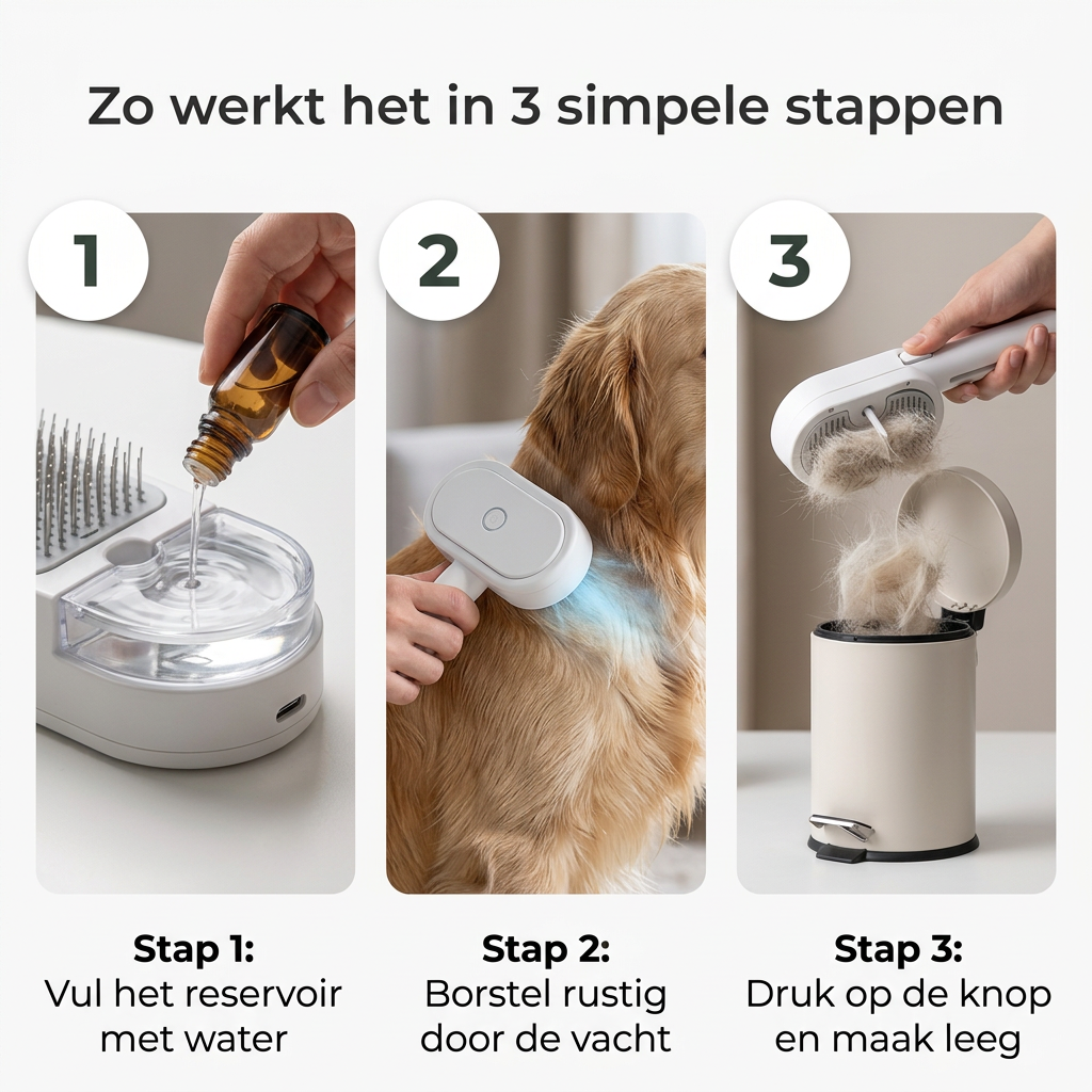 Dierenhome™ Professionele Vachtverzorgings Borstel