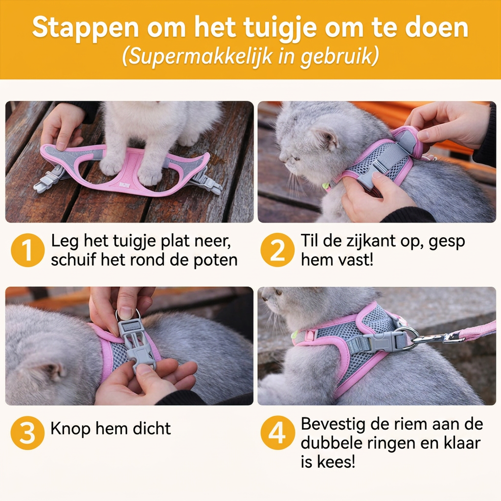 Dierenhome ™ Kattenharnas + gratis riem