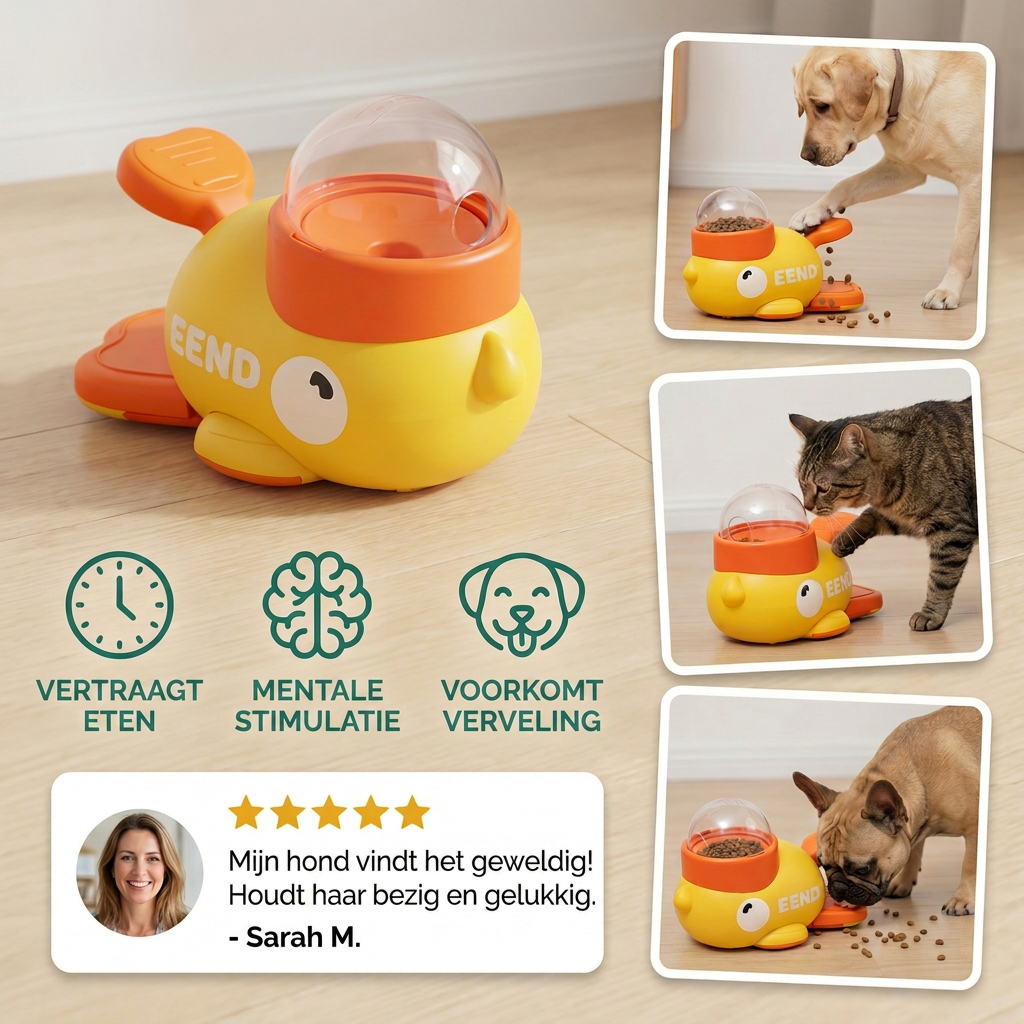 SmartDuck™ | Interactieve Voerpuzzel voor Huisdieren