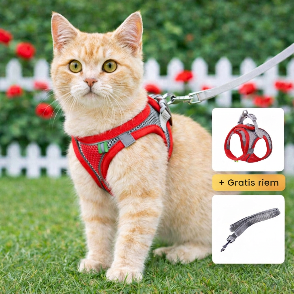 Dierenhome ™ Kattenharnas + gratis riem