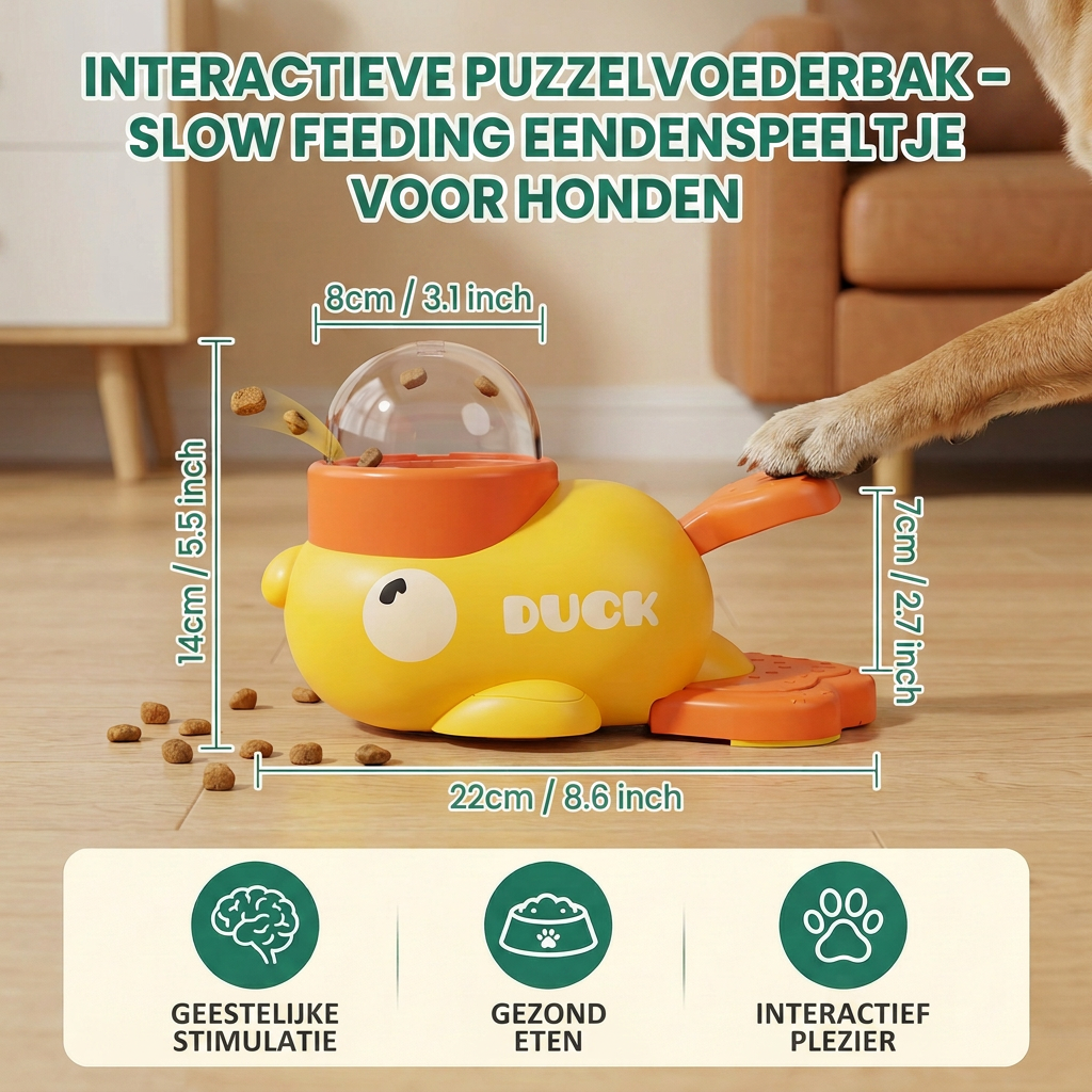 SmartDuck™ | Interactieve Voerpuzzel voor Huisdieren