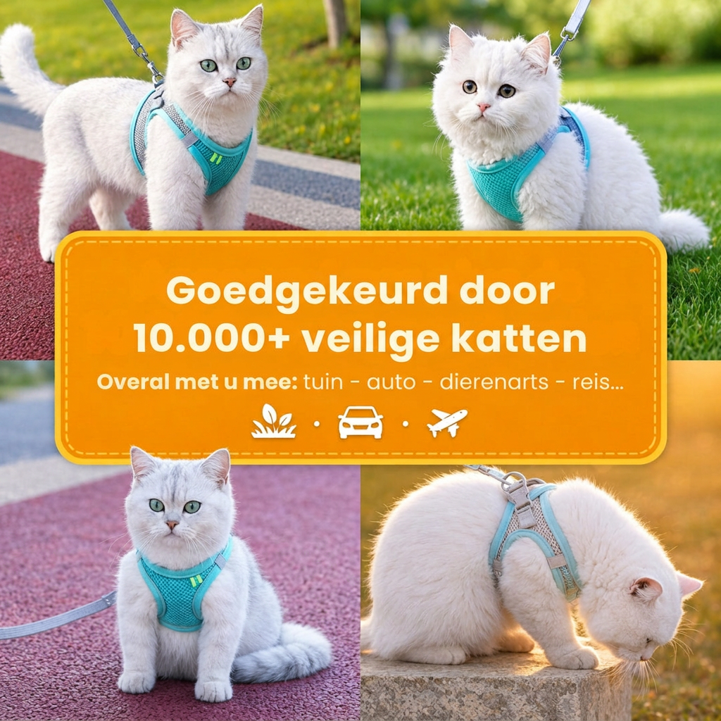 Dierenhome ™ Kattenharnas + gratis riem