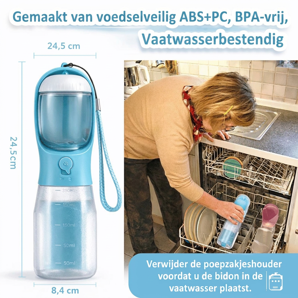 3-in-1 Draagbare Waterfles voor Honden