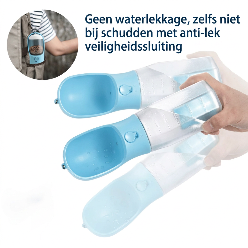 3-in-1 Draagbare Waterfles voor Honden
